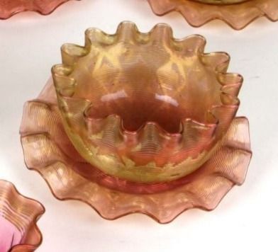 Five Victorian Spiral Design Glass Finger Bowls And Dishes photo furniture