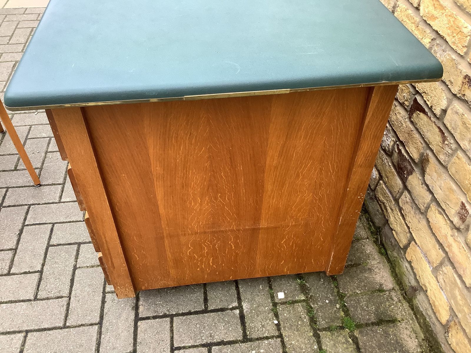 1950s French Wooden Desk And Chair By Meuble Spirol photo for sale