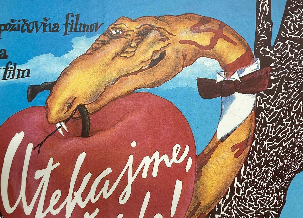 photo buy Original Film Poster, Run, He Is Coming!, Jitka Blechová, 1986, Genuine Czech Vintage Print