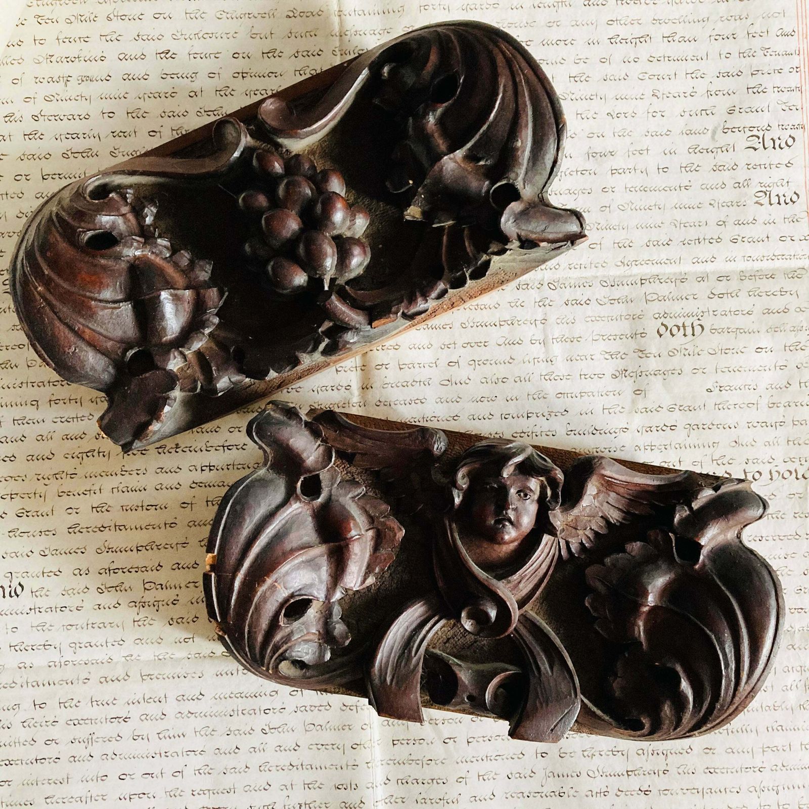 Antique Decorative Carved Wooden Segment photo for sale