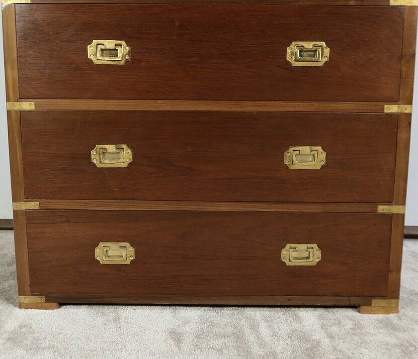 photo for sale Navy Chest Of Drawers In Solid Teak, India   Xxth
