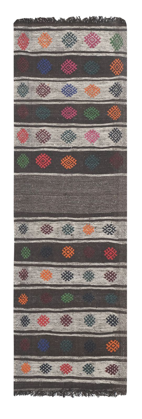 Turkish Striped Hemp Kilim Rug 2'1'' X 6'6''