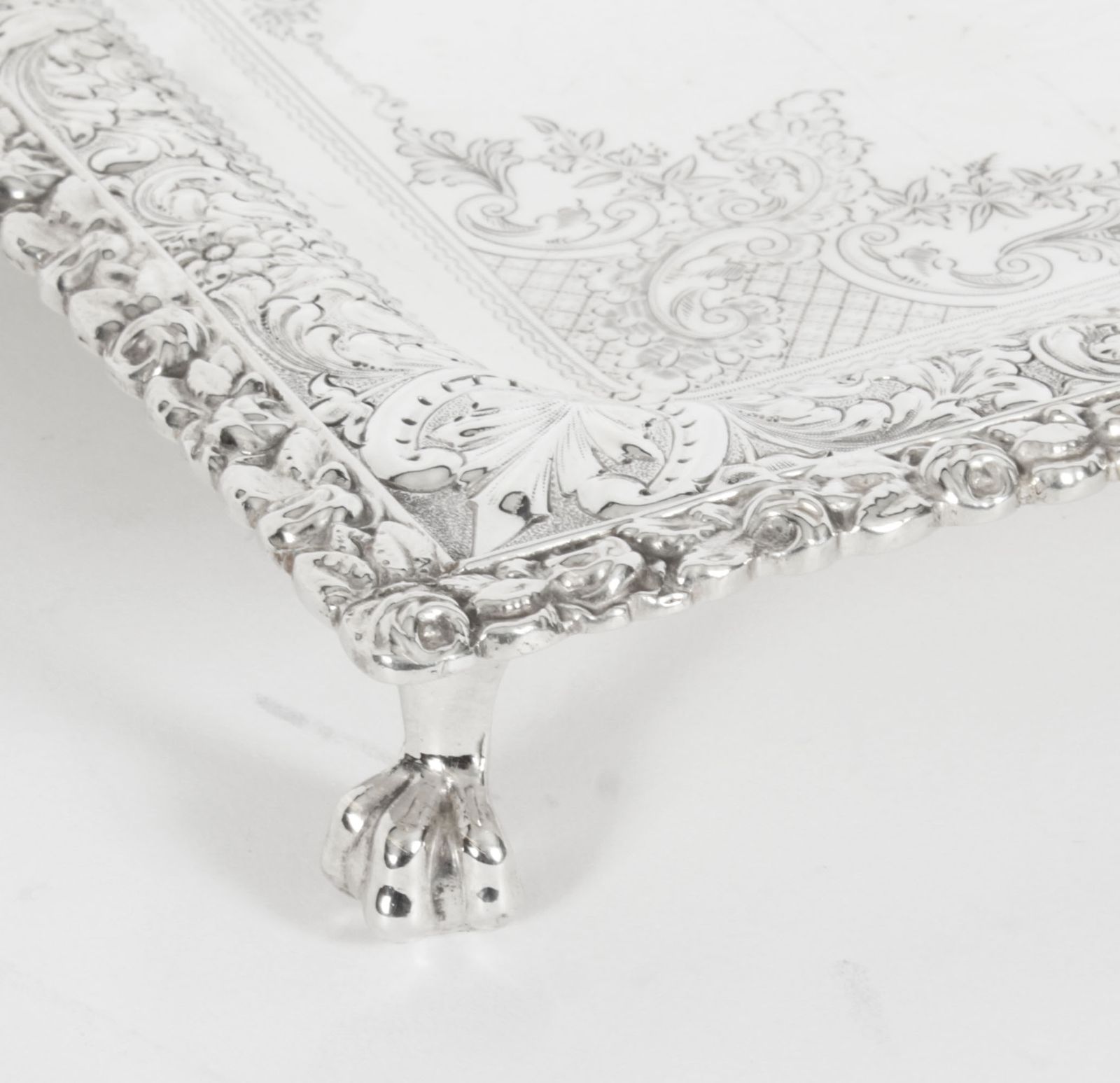 photo for sale Antique Silver Plated Salver By Fenton Russel C1880 19th C