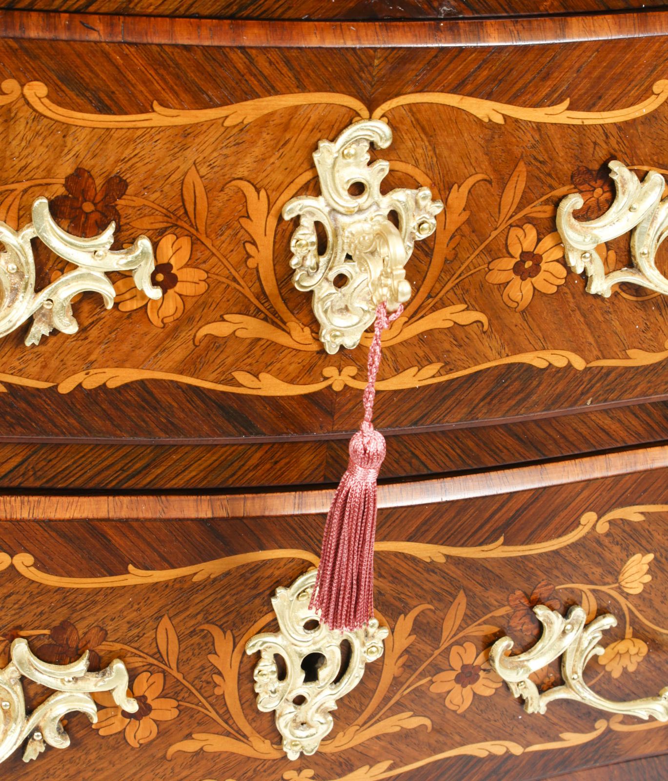photo for sale Antique French Louis Revival Kingwood Marquetry Commode  C.1880