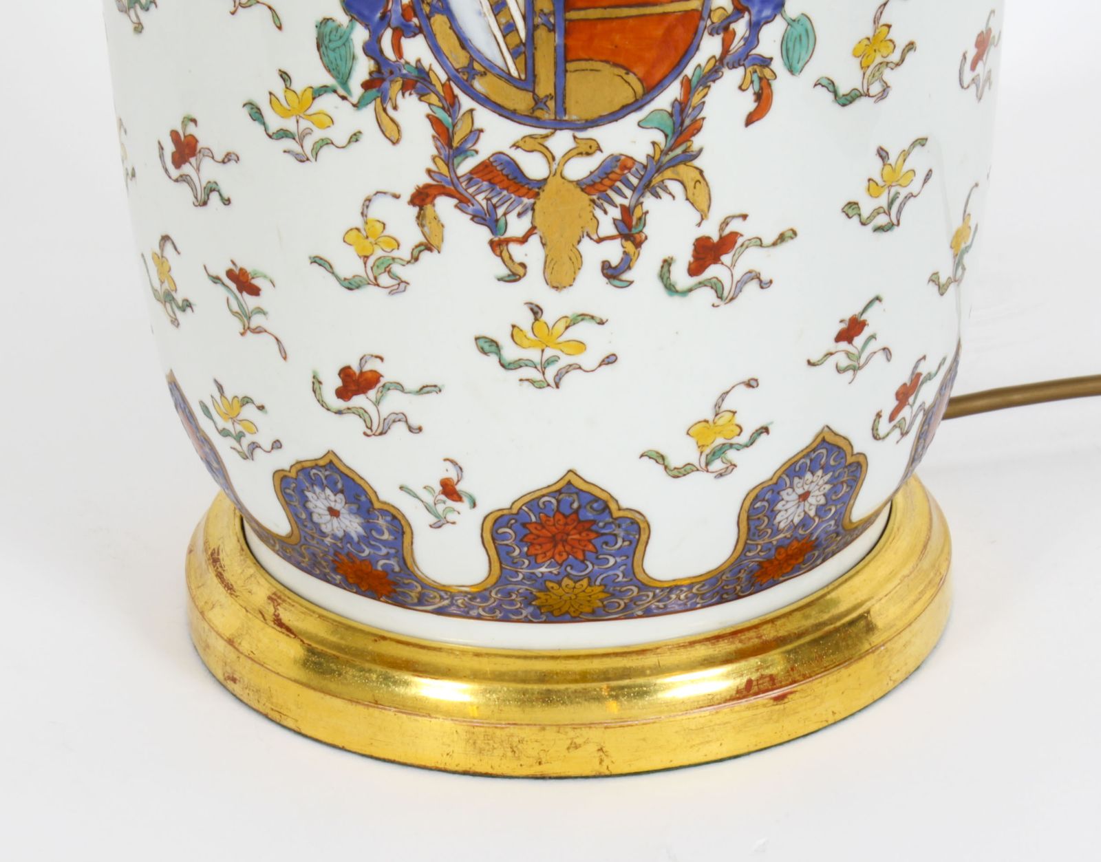 Antique French Samson Hand Painted & Gilt Porcelain Lamp C.1880 19th C photo 1150.0