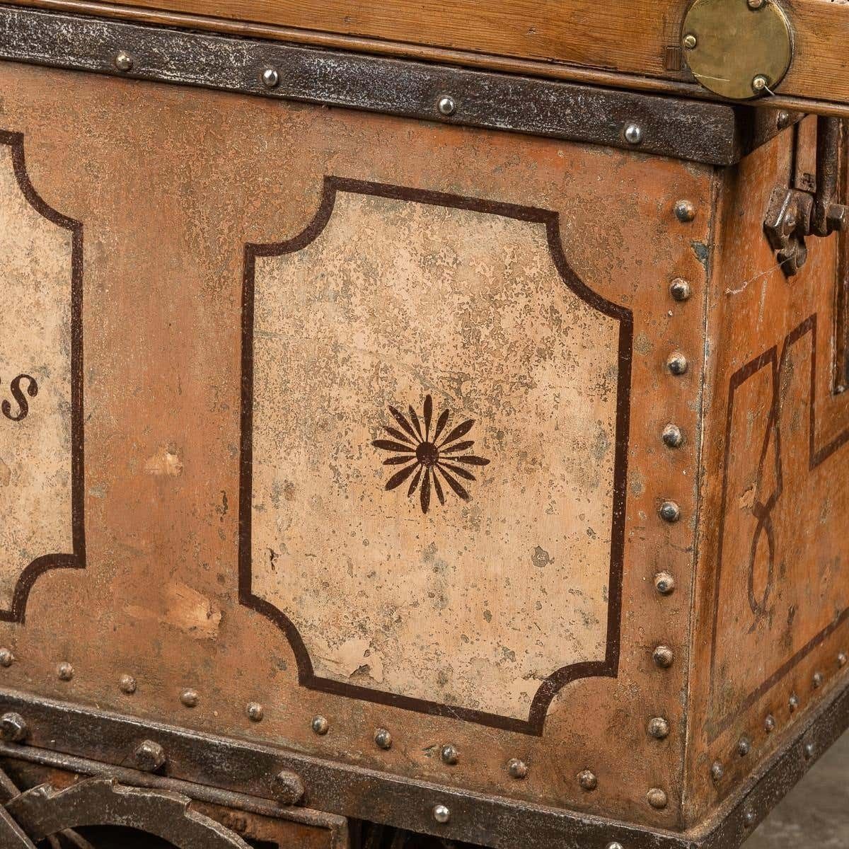 19th Century Victorian Freight Carriage With Oak Top, C.1880 photo vintage
