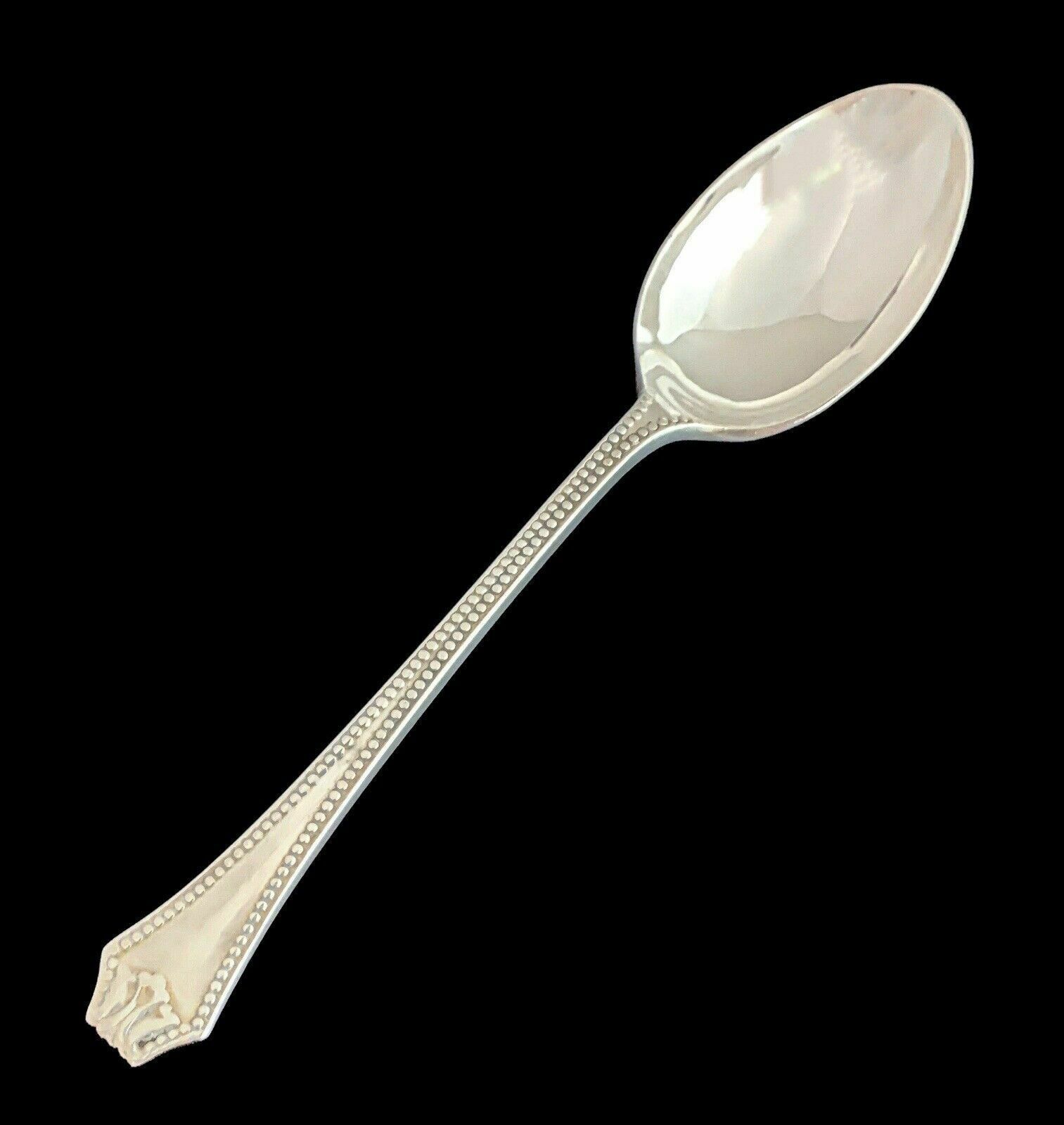 Antique Boxed Art Deco Sterling Silver Set Of 6 Large Beaded Teaspoons, Grecian photo Home Decor