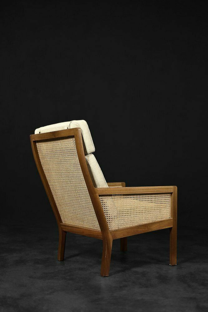 photo furniture Mid Century Scandinavian Modern Mahogany Armchair With French Wicker By Bernt Petersen Dla Wørts Møbelsnedkeri, 1960s Mid Century Scandinavian Modern