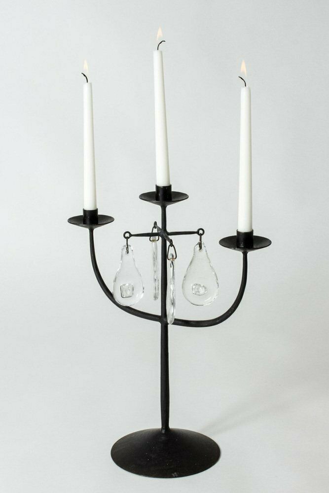 Wrough Iron Candelabra By Erik Höglund, 1960s photo for sale