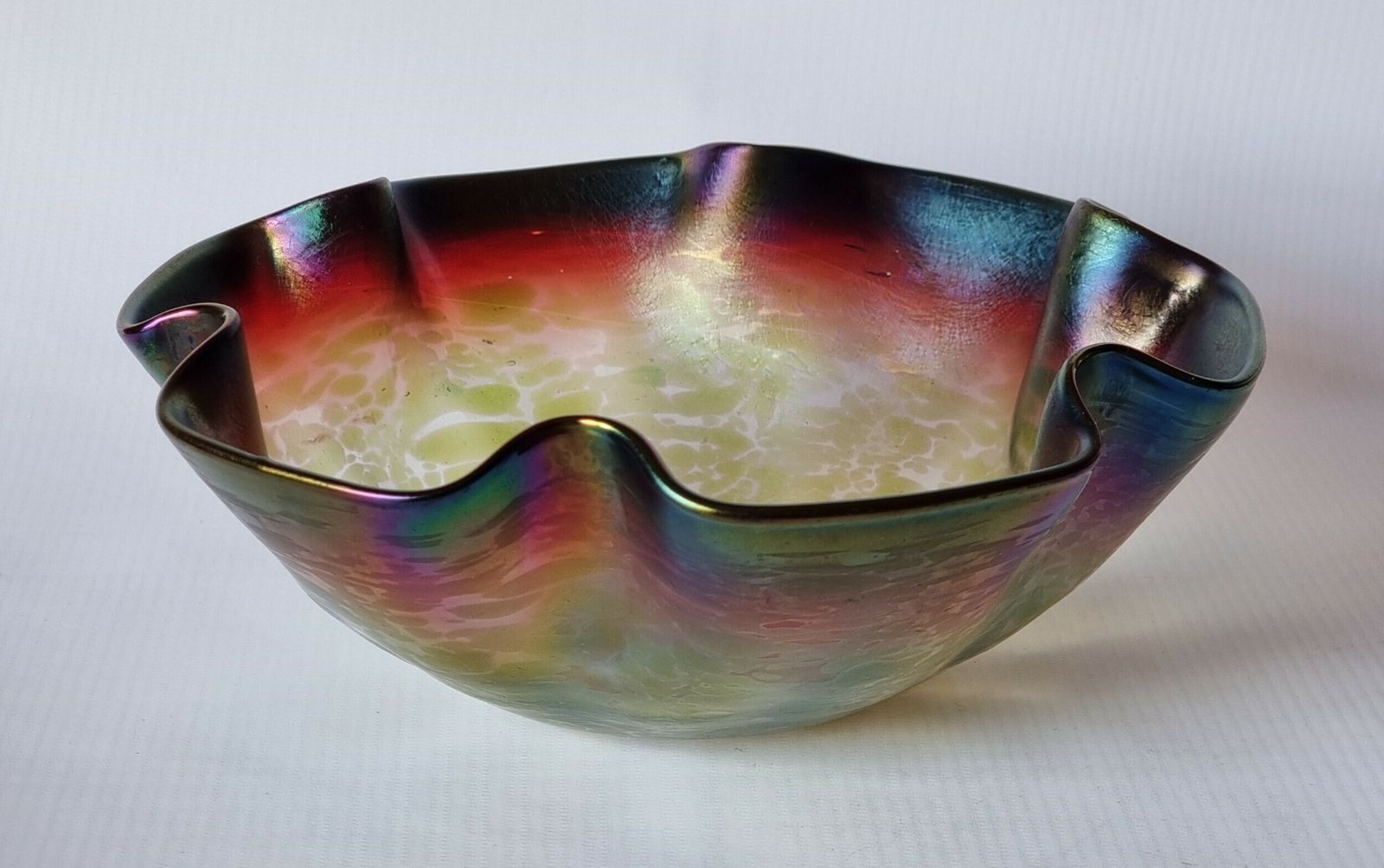 A Stunning Bohemian Art Glass Iridescent Bowl From The Loetz Factory photo furniture