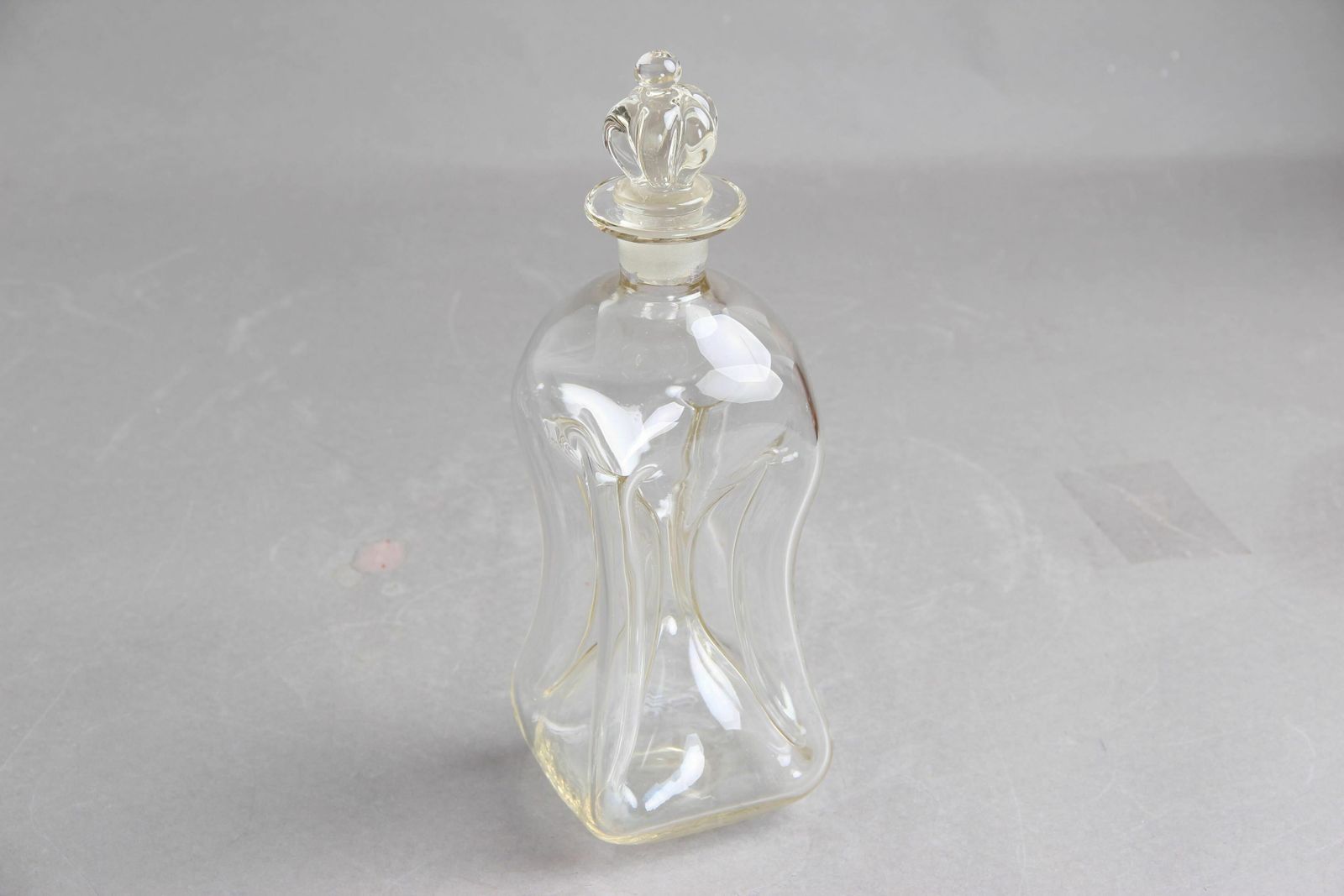 Cluck Bottle With Solid Clear Crown Stopper, Danish Design 1920s photo furniture