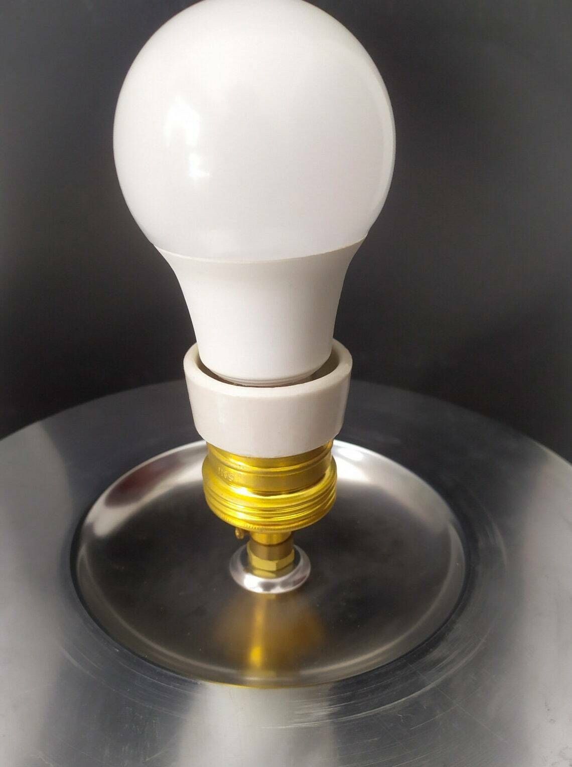 Rare Double White Murano Glass Lamp Design Mazzega Vintage Space Age Carlo Nason Birillo 70s Chrome photo 649.2