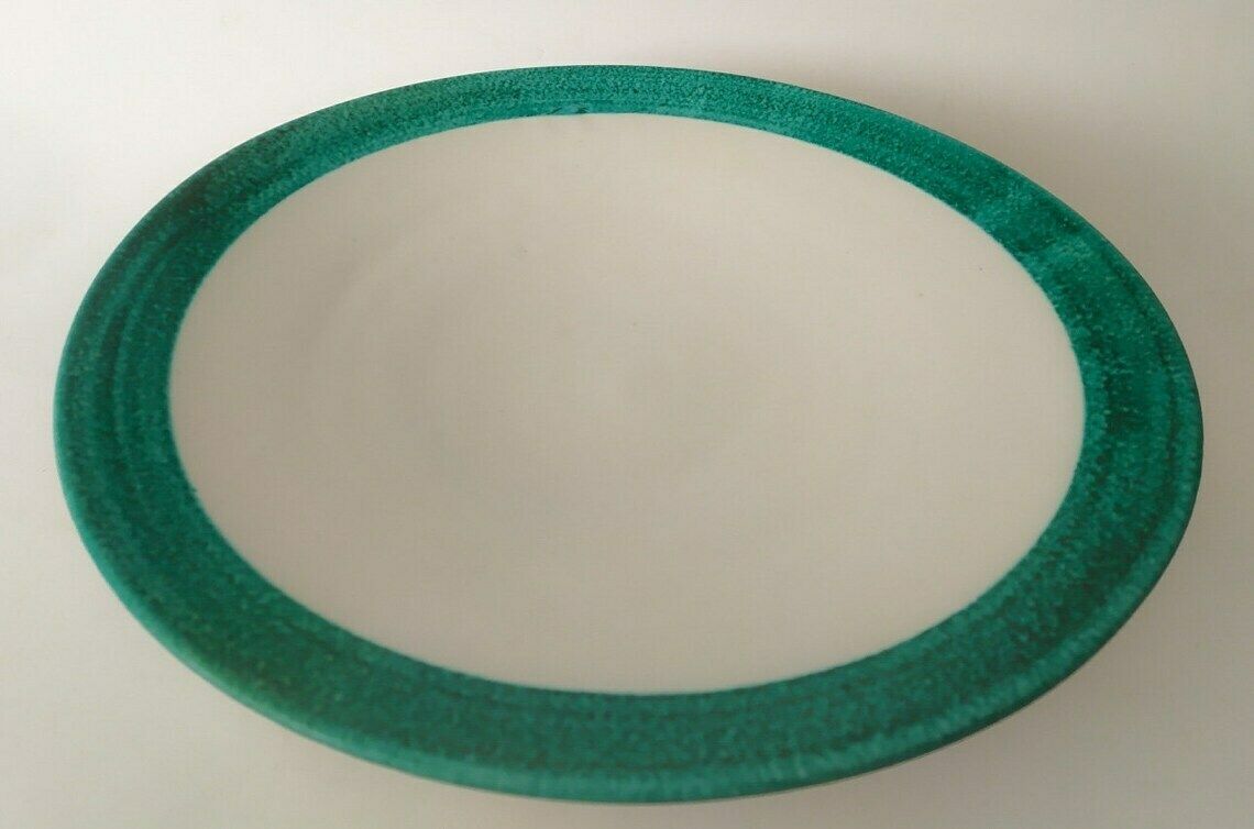 Ceramic Backsplash Back Lenci Vintage Design Cup Centerpiece Tray Made In Italy Midcentury White Green photo furniture