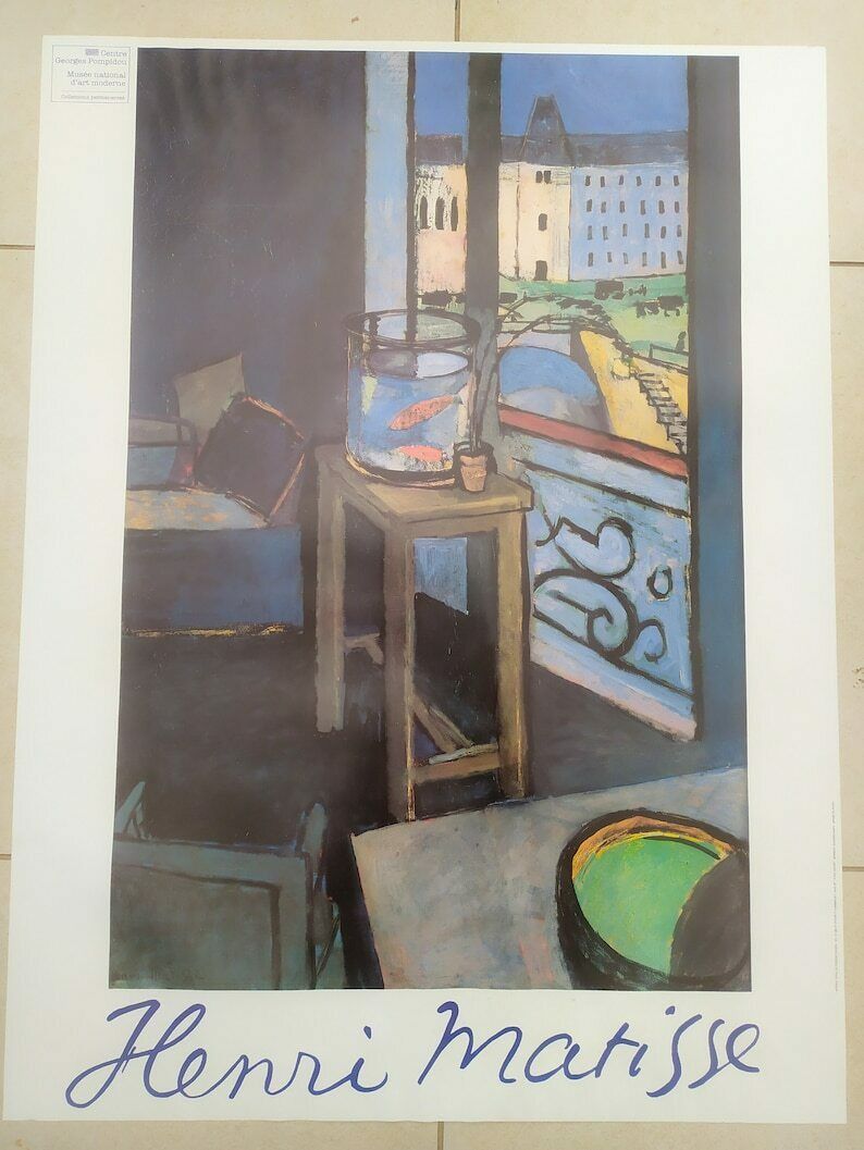 Henry Matisse Studio With Goldfish Original Vintage Poster 1986 Spadem Centre Pompidou Paris Graphic Picture