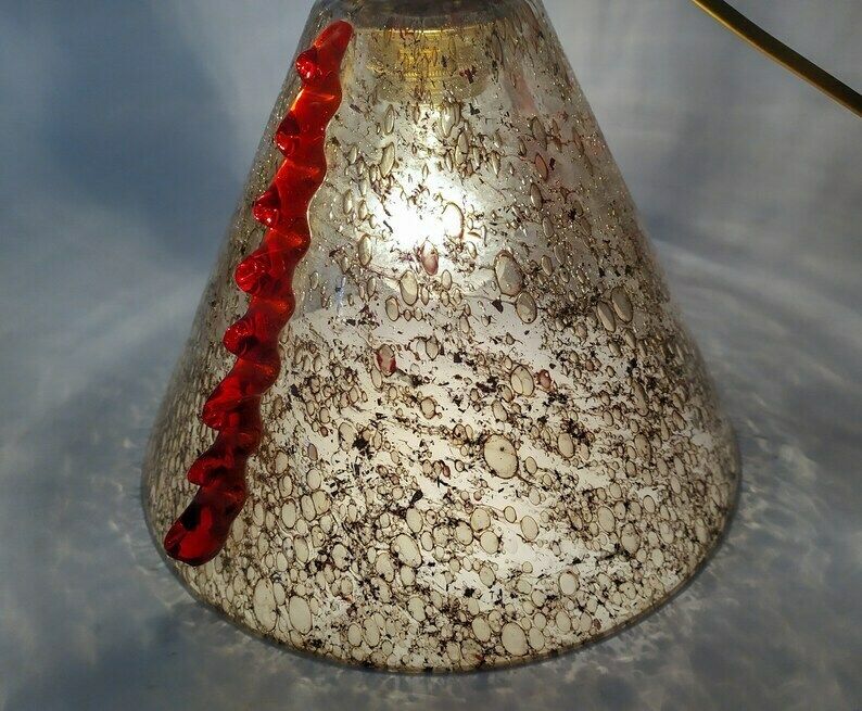 Hourglass Vintage Desk Lamp Murano Glass Table Lamp Décor Morise Red Green Space Age 70s Pulegoso Italian Glass Design photo Lighting