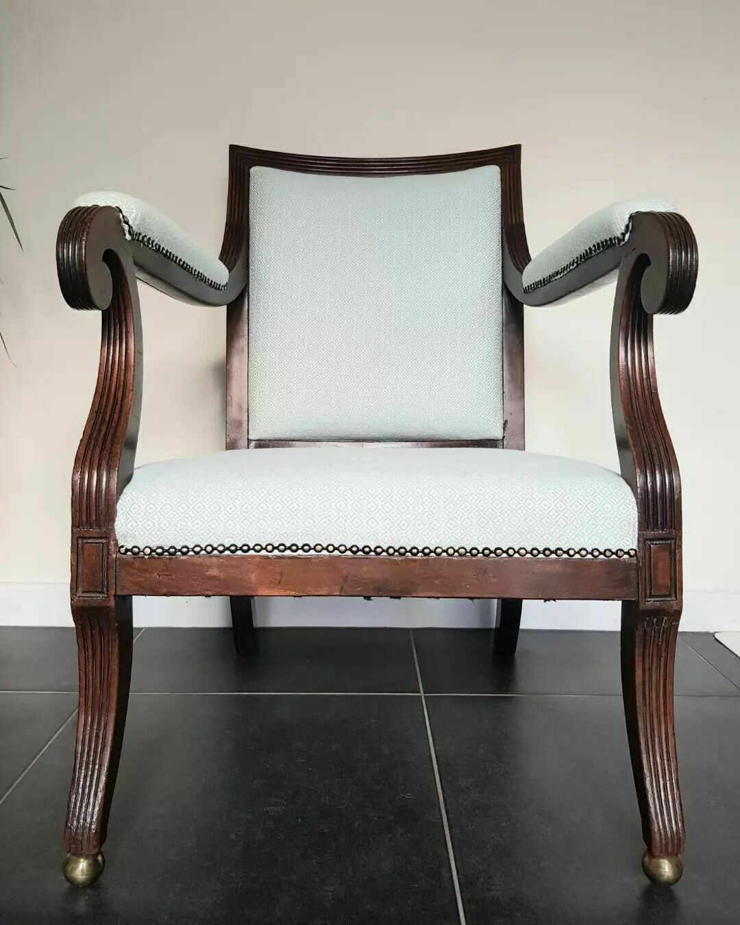 Early Regency Reupholstered Country House Armchair Antique Circa 1830 photo furniture