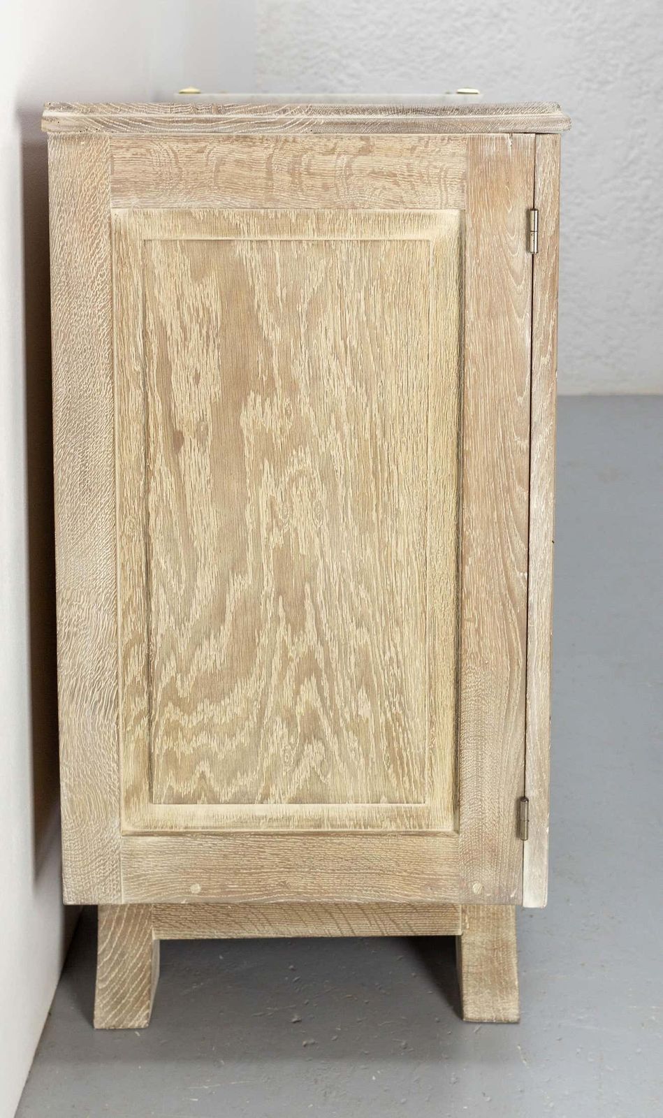 Buffet Art Deco Cerused Oak Marble Top & Brass, French, Circa 1930 photo vinterior