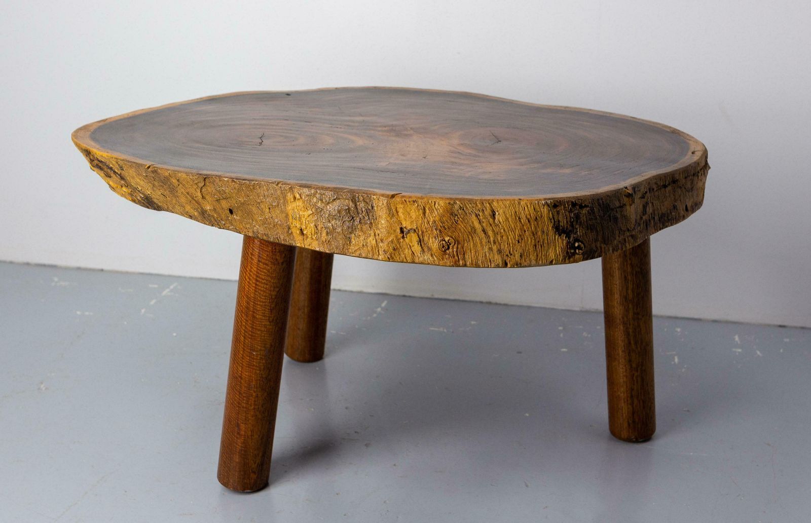 French Brutalist Coffee Table Exotic Wood, Circa 1960 photo 1612.0