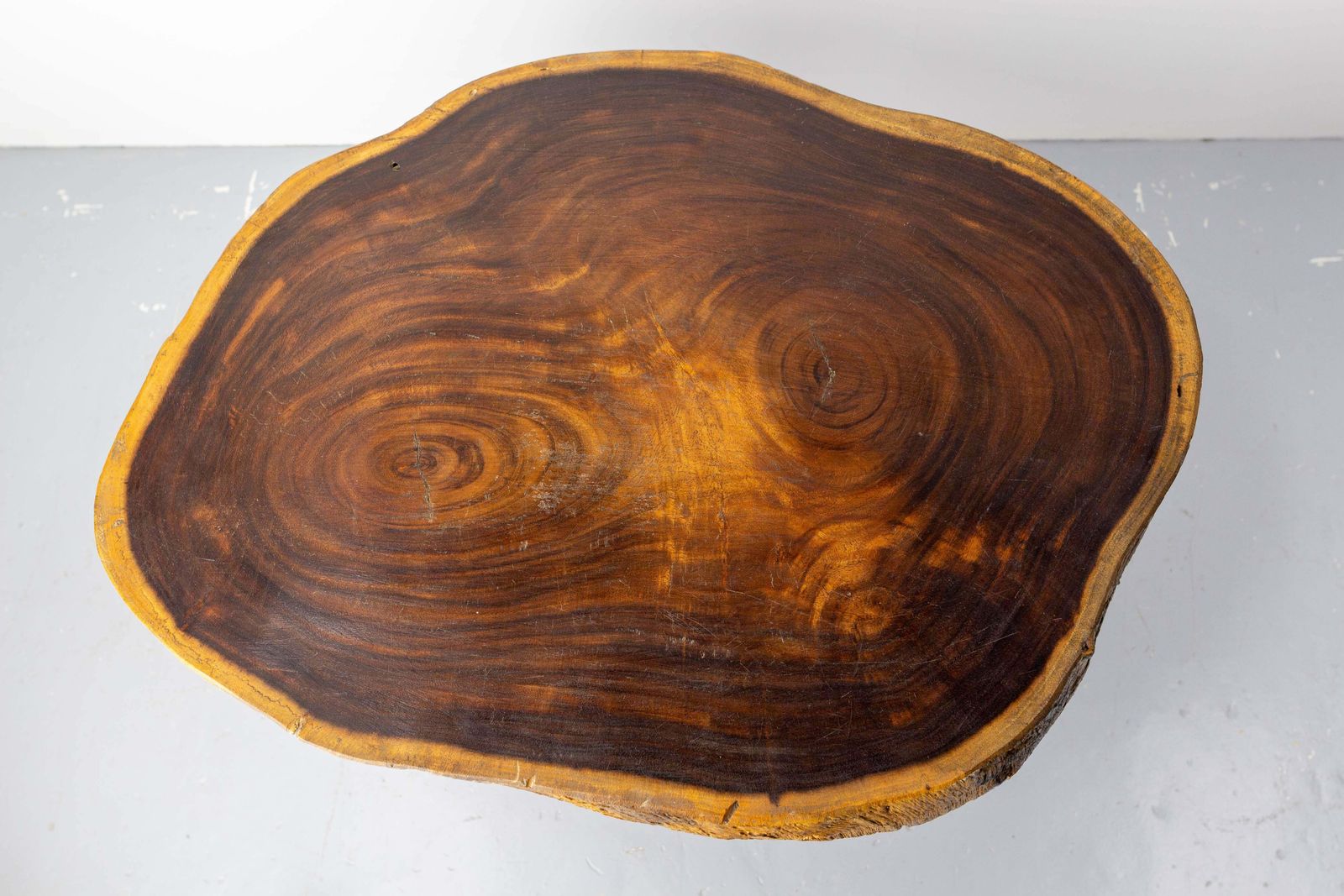 French Brutalist Coffee Table Exotic Wood, Circa 1960 photo buy