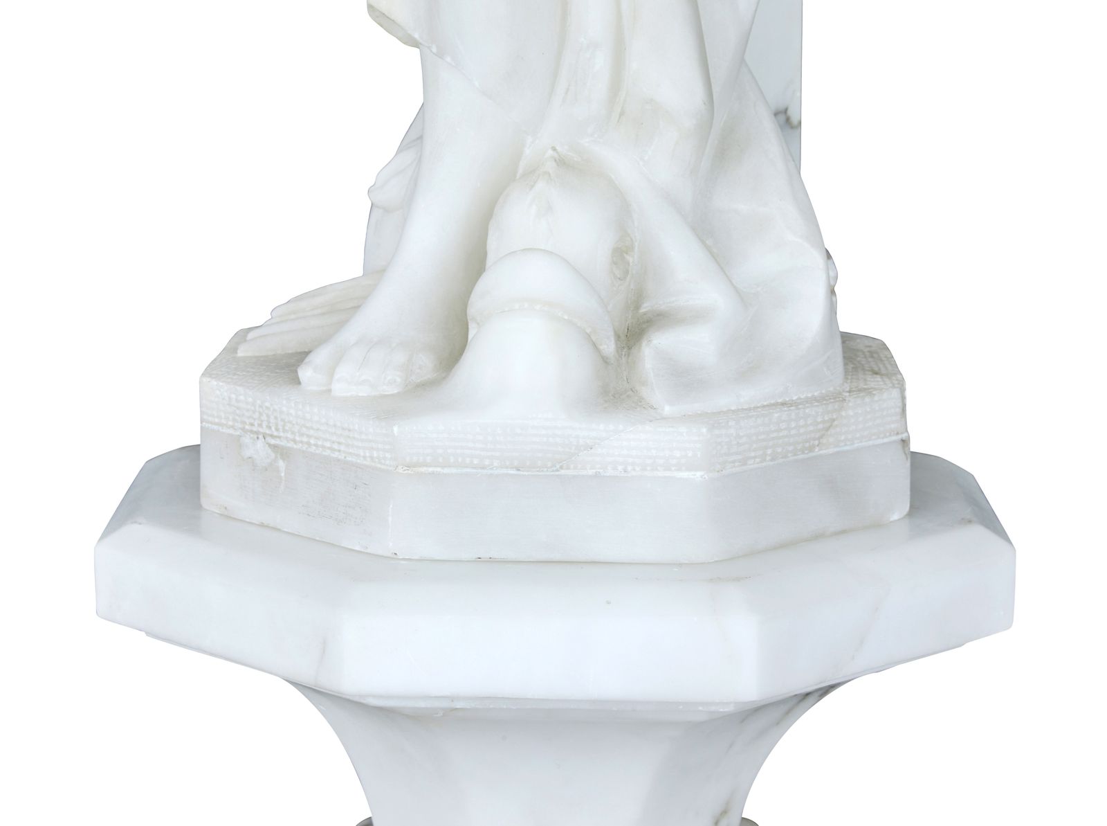 7950.0 Early 20th Century Swedish Alabaster Figural Lamp photo