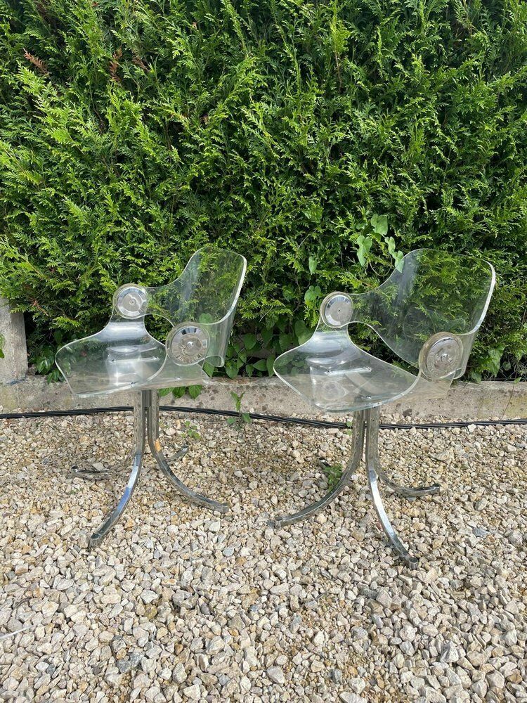 Side Chairs By Boris Tabacoff For Mobilier Modulaire Moderne, 1970s, Set Of 2 photo for sale