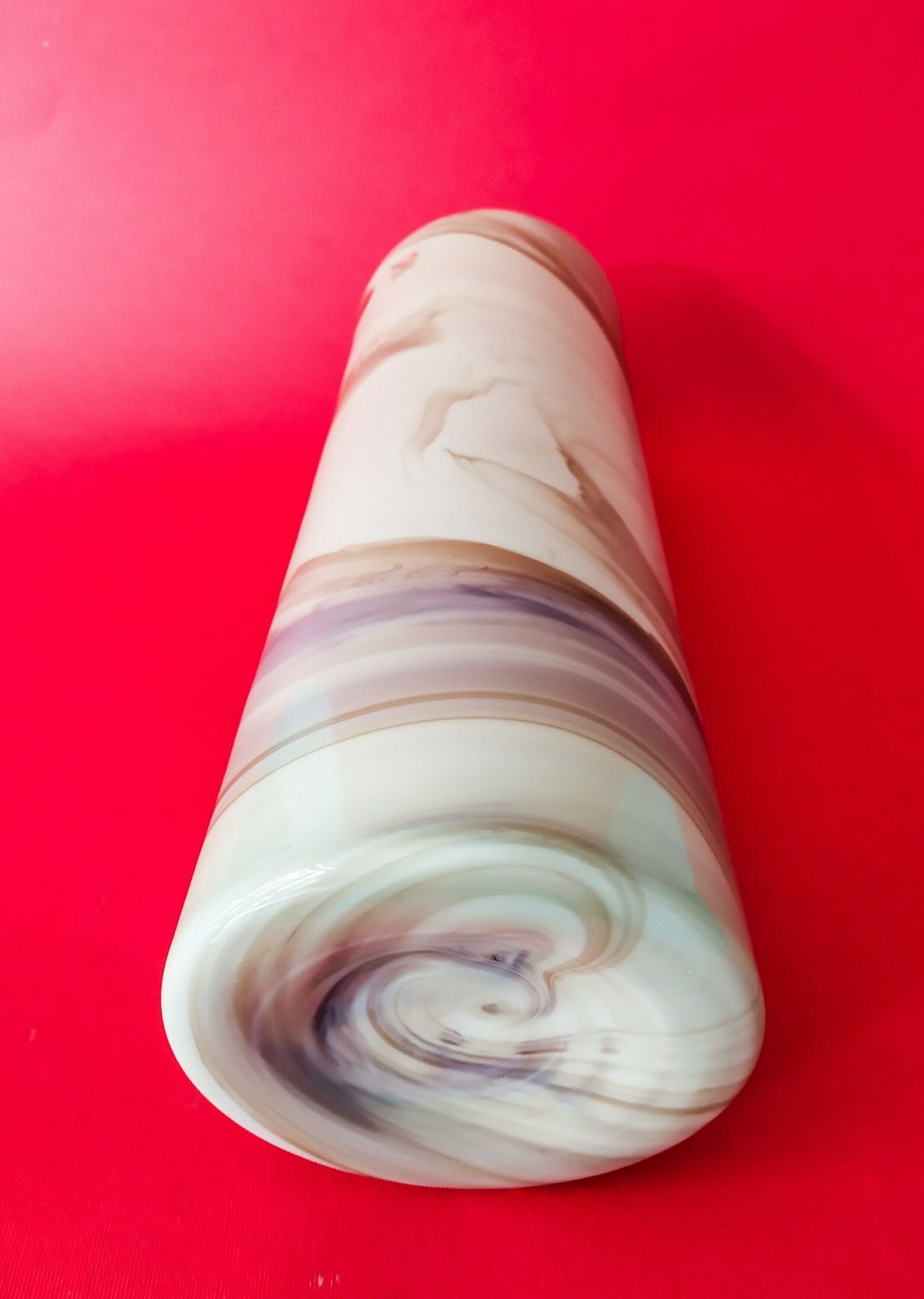 Murano Marbled Glass Vase Vintage Space Age Design Yalos Beige Vase Italian Glass photo 163.2