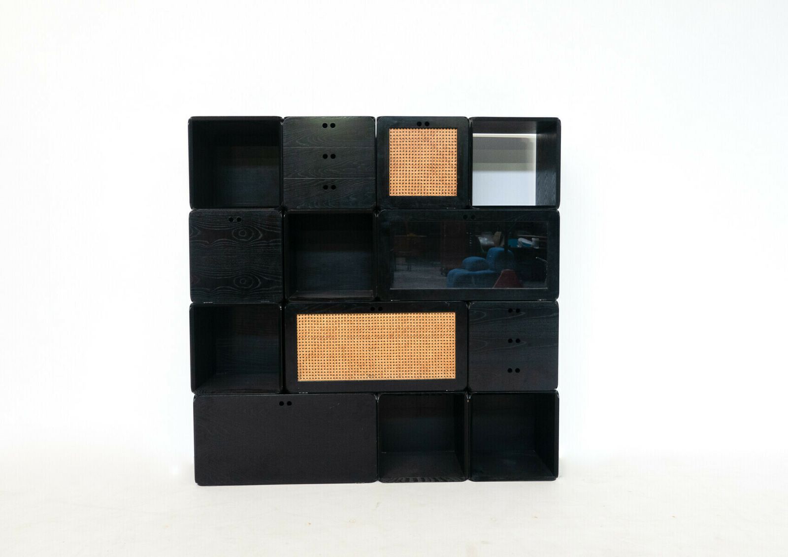 Set Of Modular Black Wooden Cubes By Derk Jan De Vries