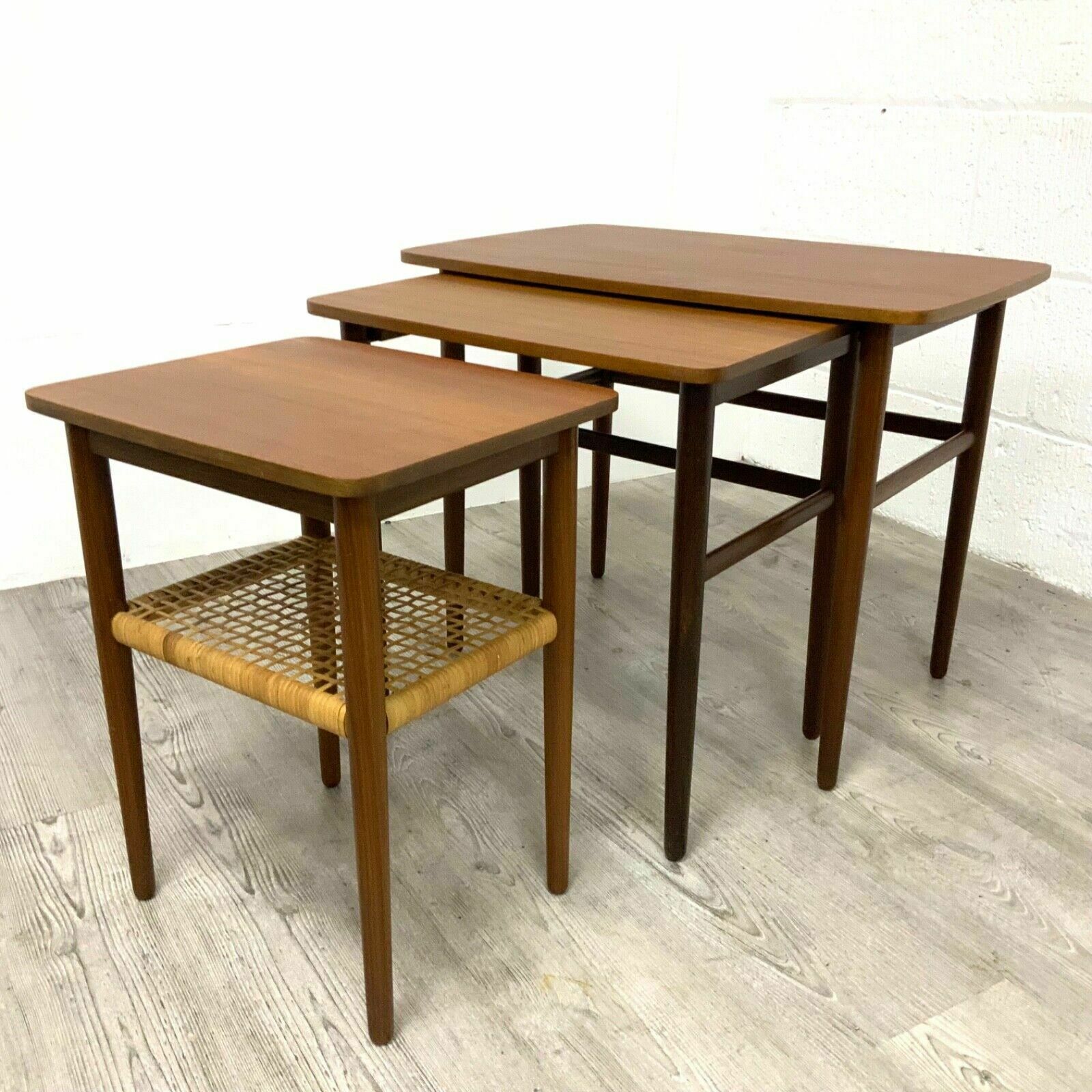 Johnnes Andersen Teak Nest Of Tables For Cfc Silkeborg  Danish Mid Century