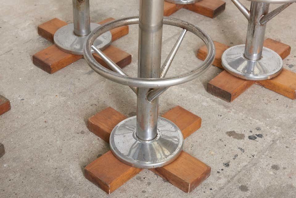 Set Of Five Belgium Revolving Barstools, 1960s photo 2830.92
