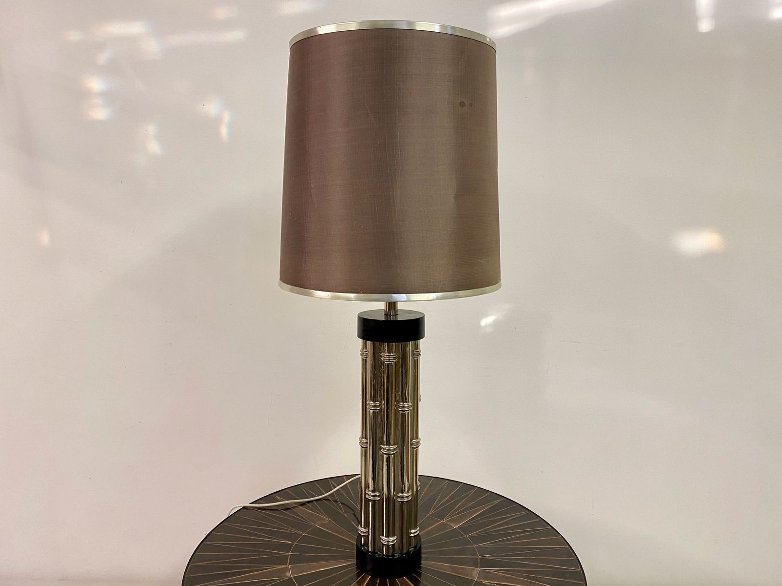 1970s Faux Bamboo Table Lamp photo for sale