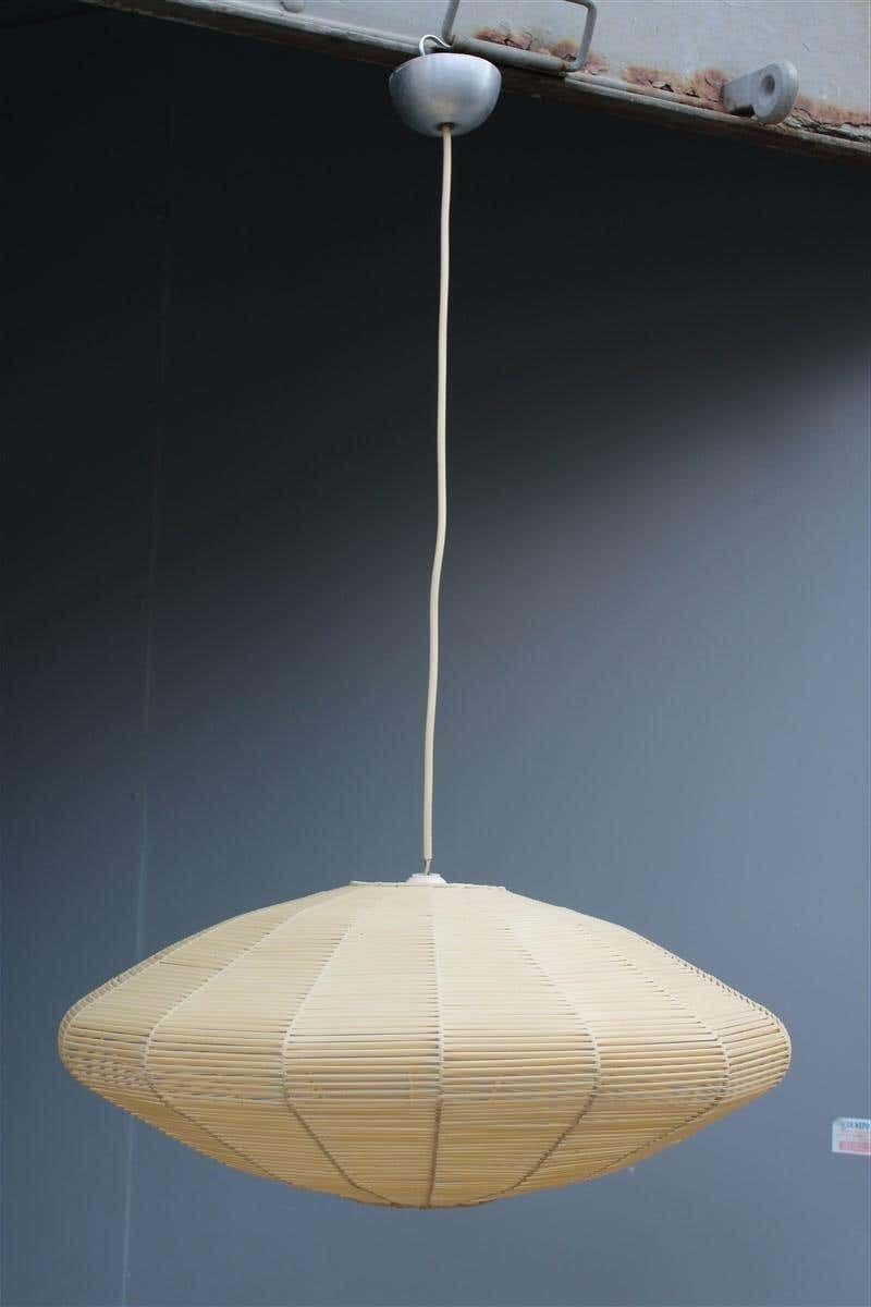 Mid Century Italian Beige Ufo Round Lamp Plastic And Metal 1950s photo furniture