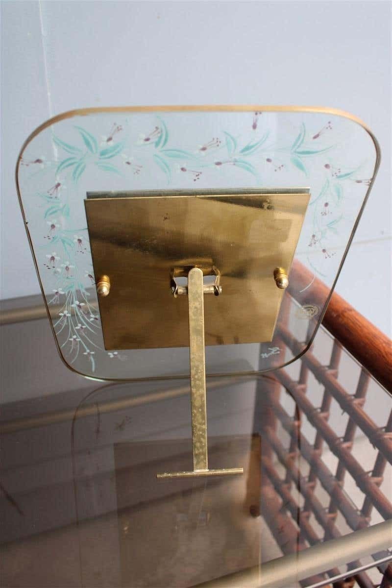 Photo Frame In Decorated Crystal And Brass Italian Design 1970s photo vintage