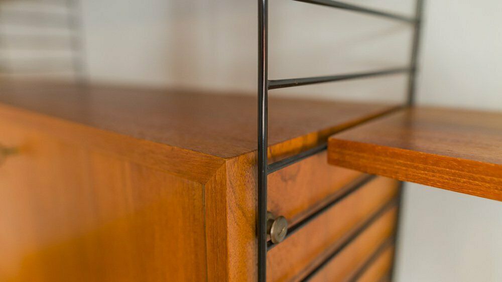 photo vinterior Teak Modular Wall Shelf By Nils Strinning For String, 1960s