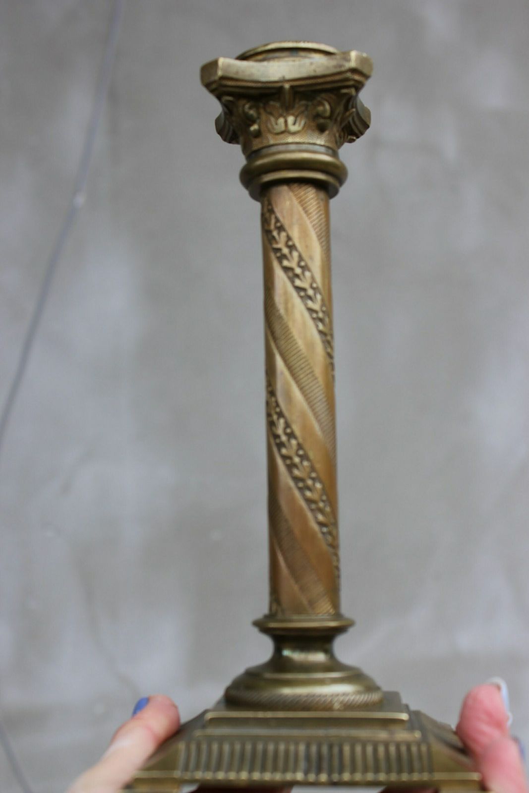French Bronze Candlestick Single Mantle Baroque Candleholder Home Fireplace Decor photo vintage