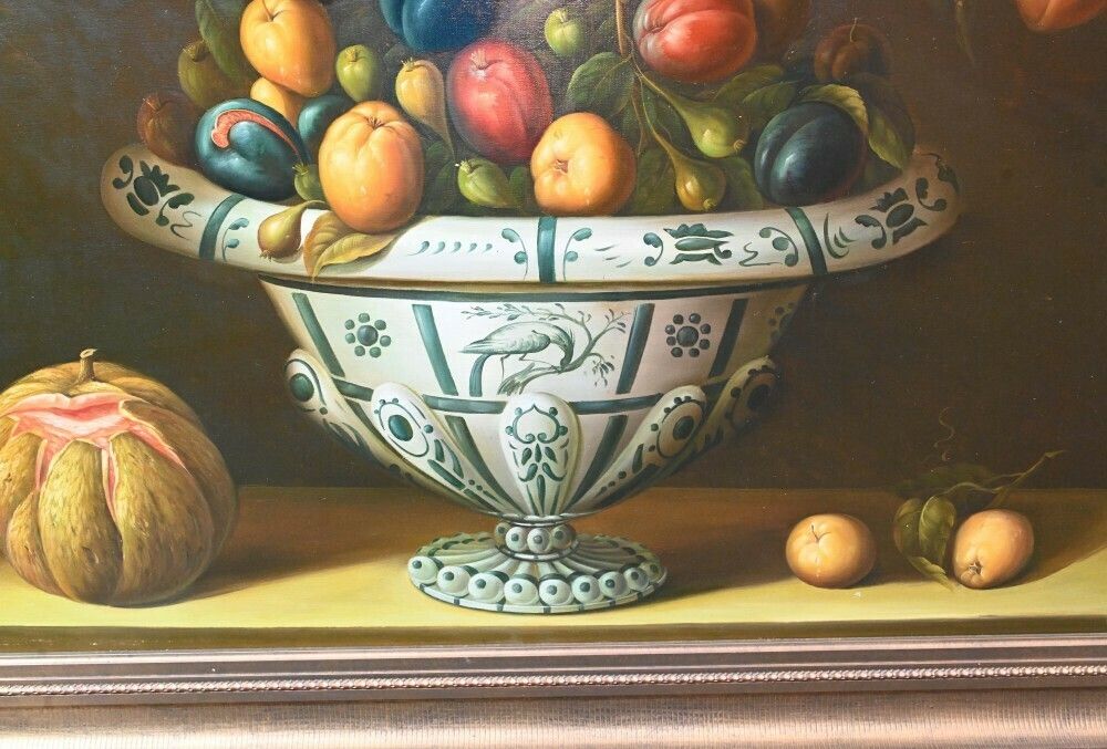 Georgian Still Life Oil Painting Fruit Bowl Art photo furniture