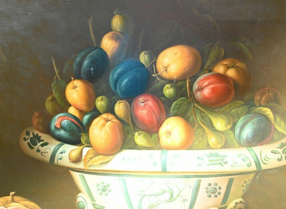 Georgian Still Life Oil Painting Fruit Bowl Art photo for sale