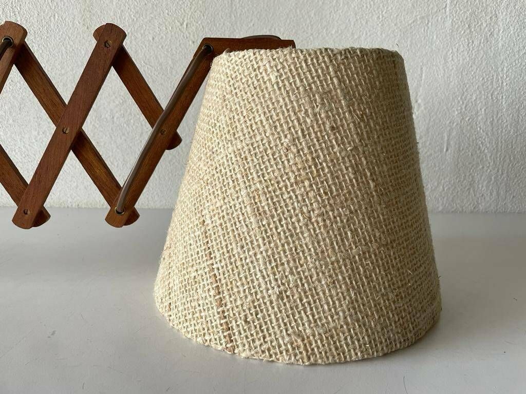 Mid Century Modern Fabric And Wood Accordion Lamp, 1960s photo vintage