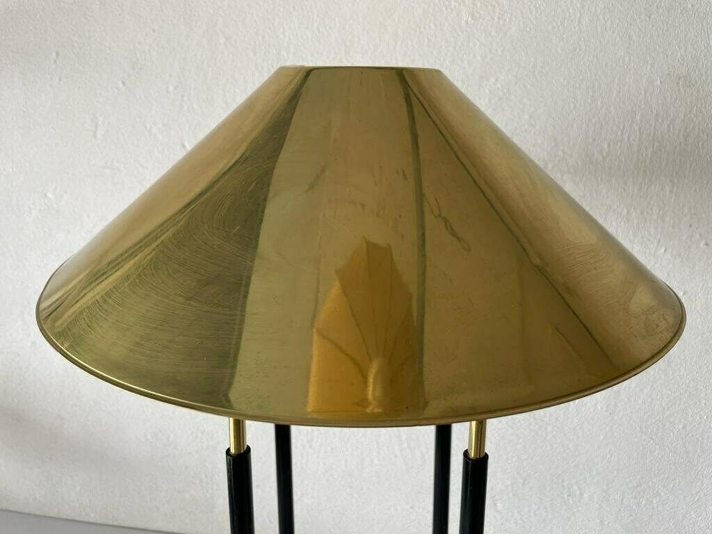 Mid Century Modern Brass Shade Atomic Body Elegant Pair Of Xxl Table Lamps, 1980s, Germany photo vintage