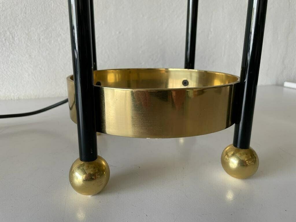 photo for sale Mid Century Modern Brass Shade Atomic Body Elegant Pair Of Xxl Table Lamps, 1980s, Germany