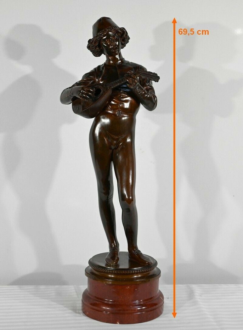 Bronze “Florentine Singer Of The 15th Century”, Signed P.Dubois – 1865 photo furniture