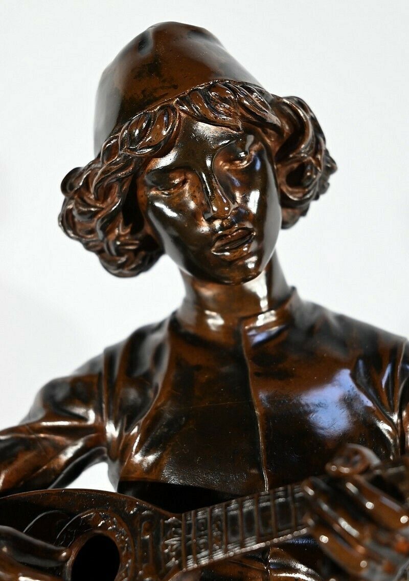 Bronze “Florentine Singer Of The 15th Century”, Signed P.Dubois – 1865 photo buy