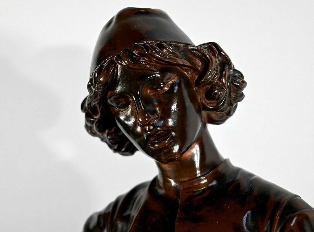 photo furniture Bronze “Florentine Singer Of The 15th Century”, Signed P.Dubois – 1865