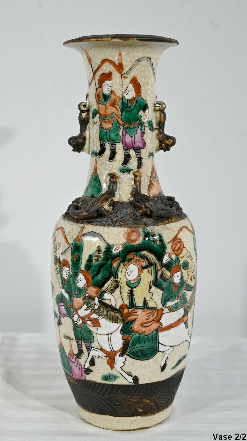 photo for sale Pair Of Nanjing Porcelain Vases, China   Late 19th Century
