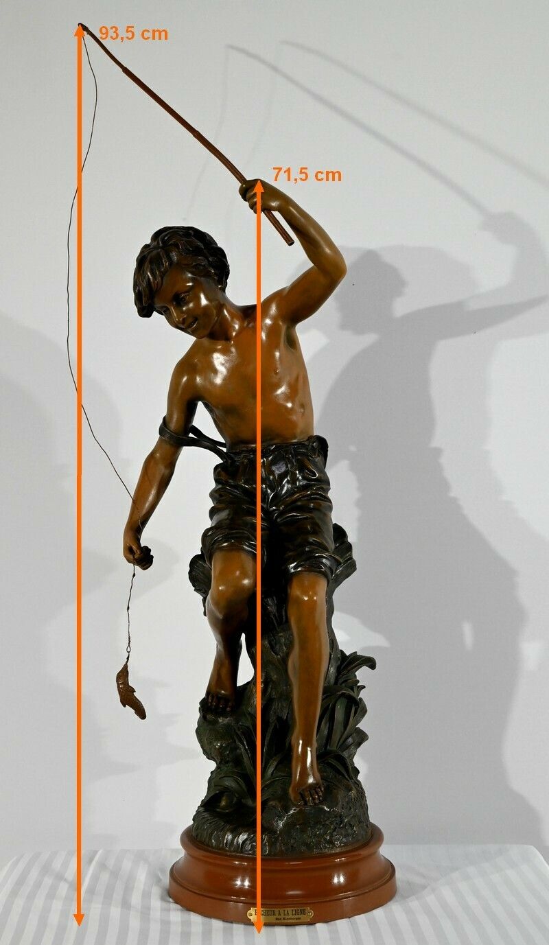 Important Spelter "The Angler", Signed S.Kindsburger   Early 20th Century photo furniture