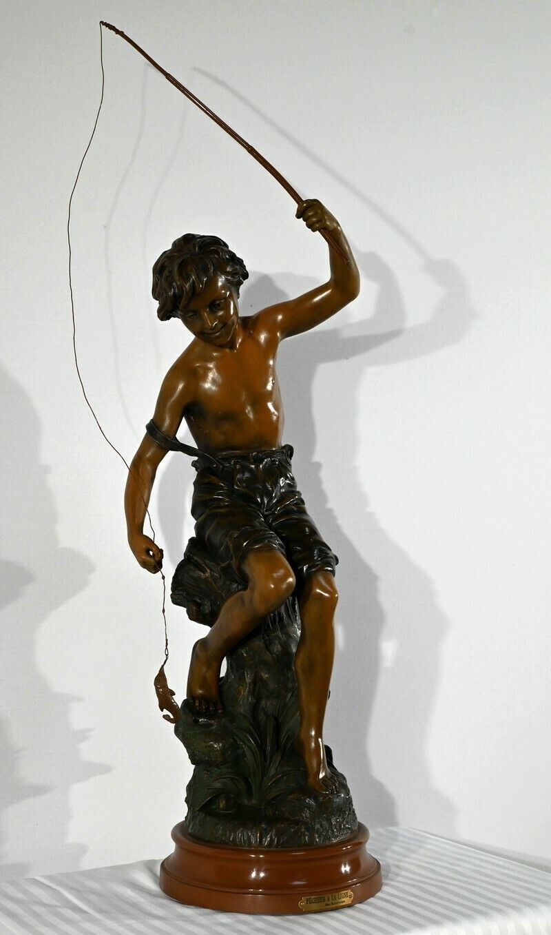 Important Spelter "The Angler", Signed S.Kindsburger   Early 20th Century photo for sale