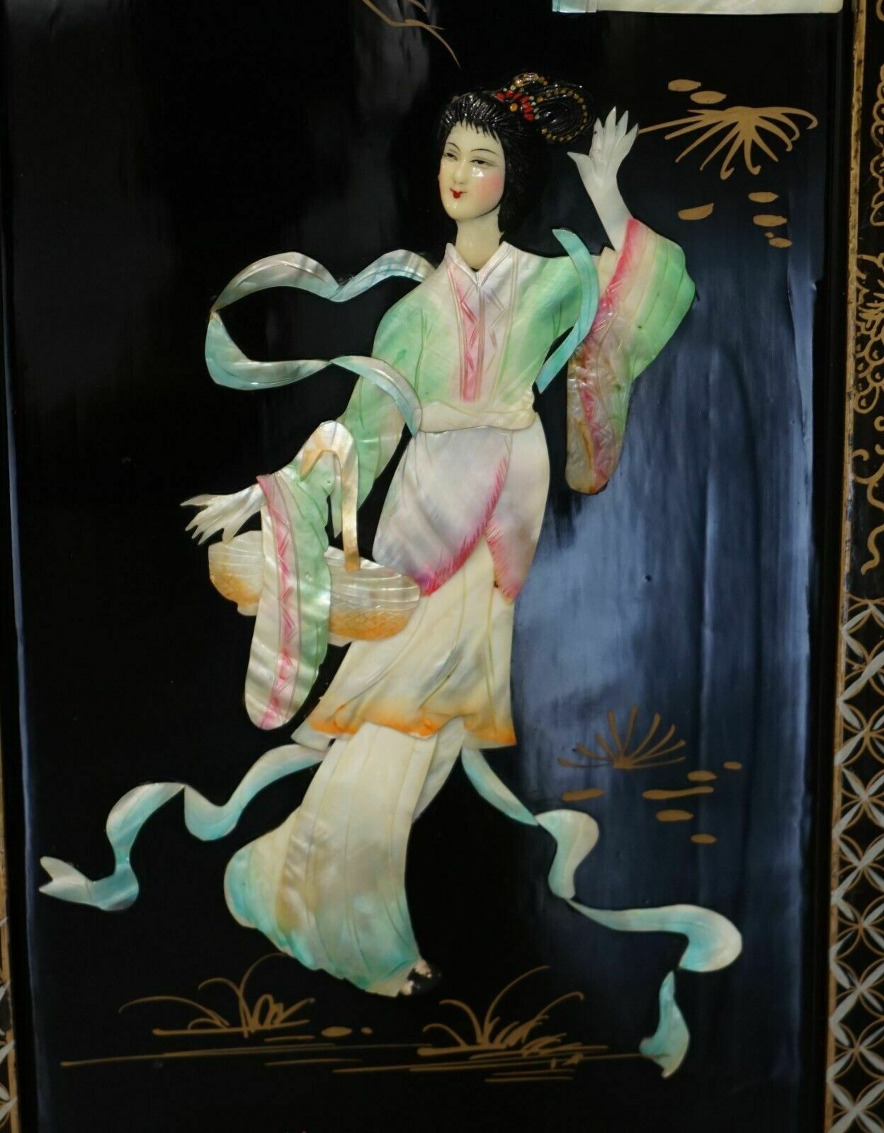 photo vinterior Rare & Collectable Antique Chinese Export Soapstone Folding Screen Room Divider