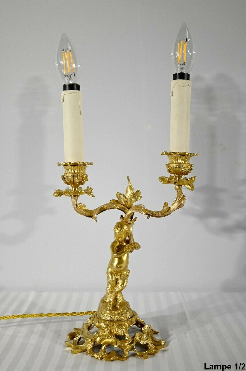 Pair Of Gilt Bronze Candlesticks   Late 19th Century photo vinterior