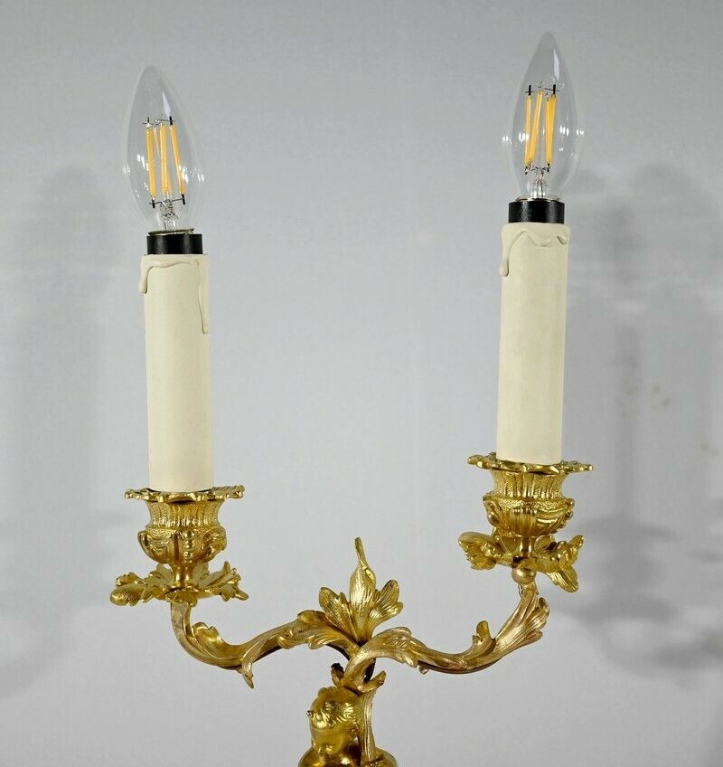 photo for sale Pair Of Gilt Bronze Candlesticks   Late 19th Century