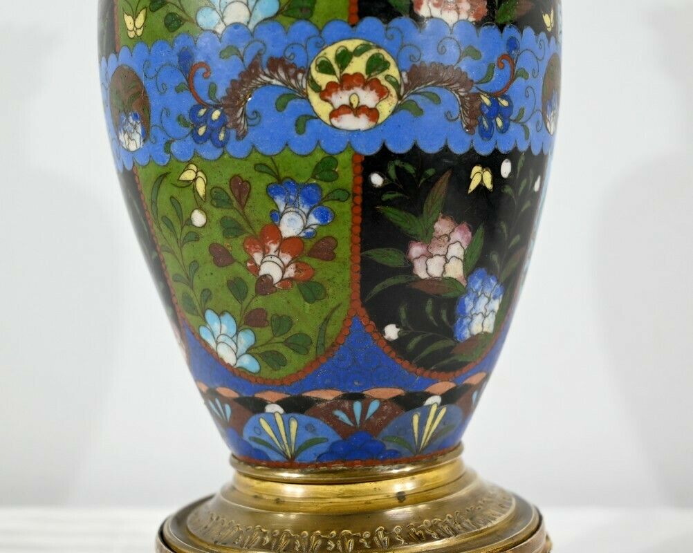 Vase In Gilt Bronze And Enamels   Late 19th Century photo vintage