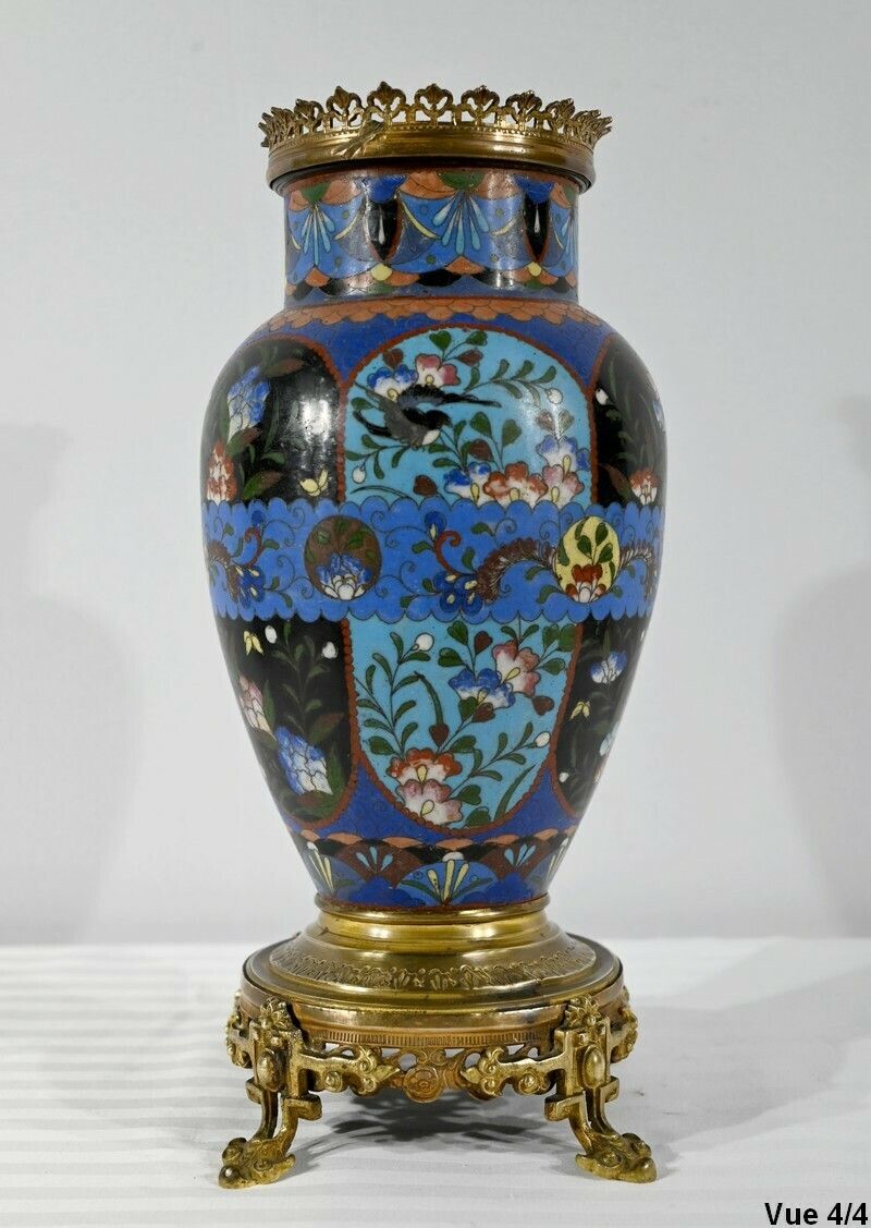 photo buy Vase In Gilt Bronze And Enamels   Late 19th Century
